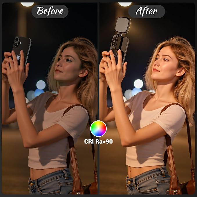 Magnetic Selfie Light for Phone: 5 Led Mode