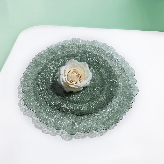 U-QE 60PCS Clear Green Plastic Plates