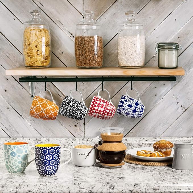 Annovero Large Coffee Mug Set of 6