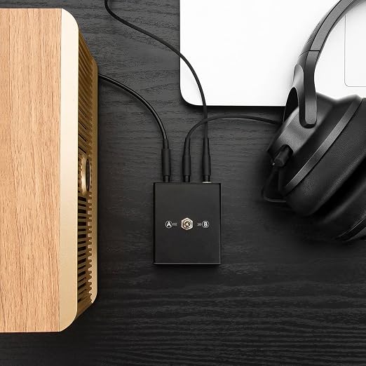 3.5 mm Audio Switcher, 2 Ports Audio Splitter Box Mini Headphone Manual