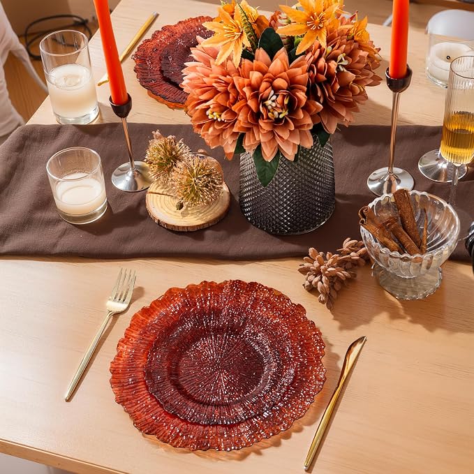 U-QE 60PCS Amber Plastic Plates