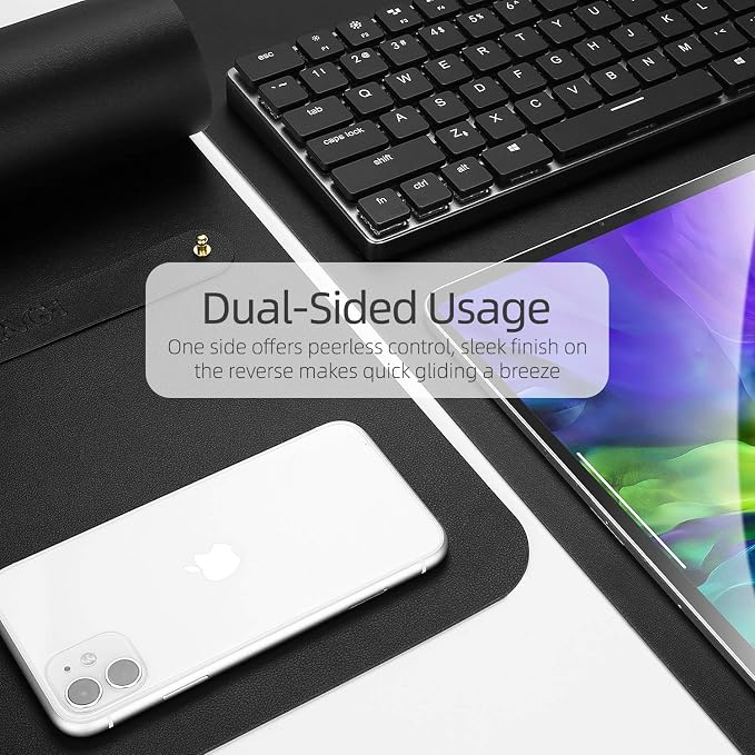 YSAGi Desk Pad, Desk Mat, 31.5" x 15.7" Laptop Leather Desk Pad Protector