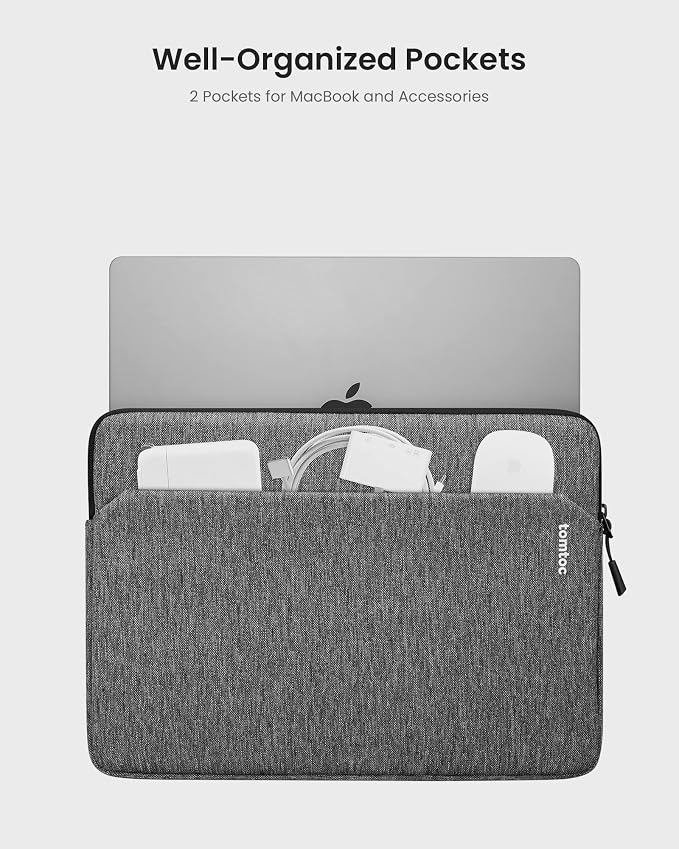 tomtoc Slim Laptop Sleeve Case for 13-inch New MacBook Air M4/A3420 M3/A3113