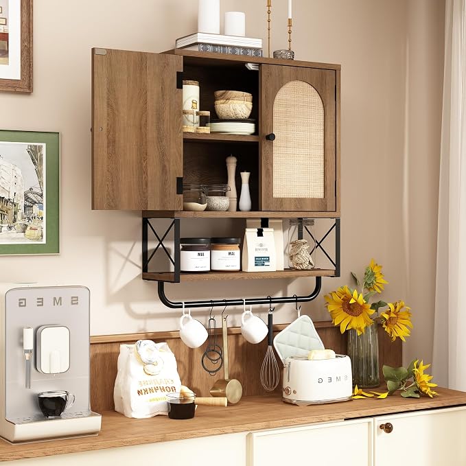 Rattan Bathroom Wall Cabinet