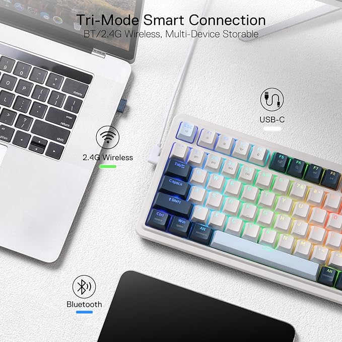 Redragon K686 PRO 98 Keys Wireless Gasket RGB Gaming Keyboard, 3-Mode Win/Mac