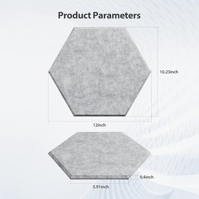 12 Pack Acoustic Panels Self Adhesive Sound Proof Foam, High Density Sound