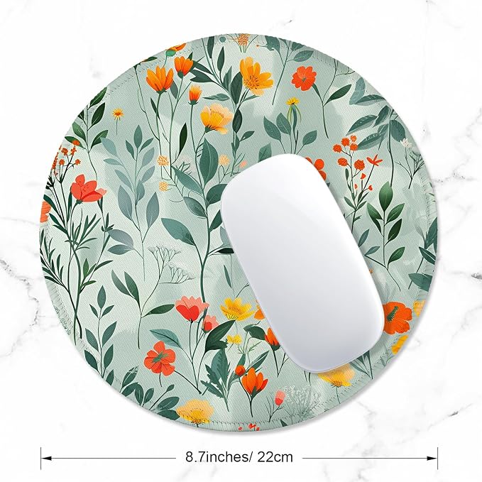 ITNRSIIET Round Mouse Pad with Stitched Edge Premium-Textured Waterproof