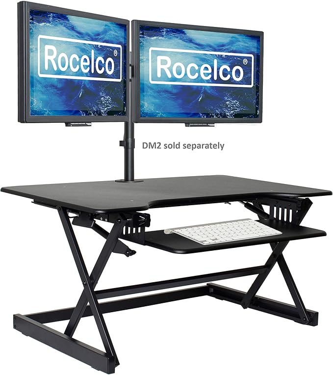 Rocelco 40" Large Height Adjustable Standing Desk Converter