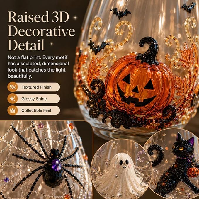 3D Halloween Artisan Glassware Collection Halloween Glass Cups | Drinking Glass