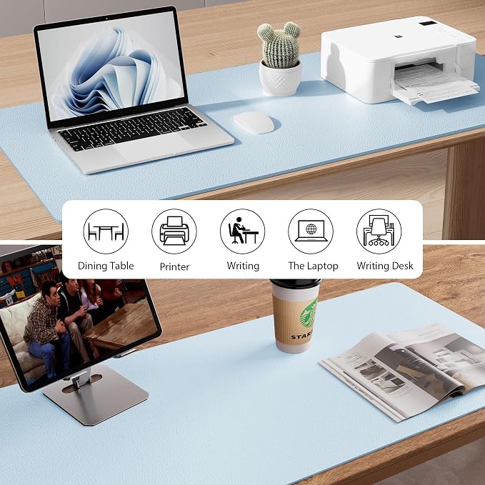 Aothia Leather Desk Pad Protector, Office Desk Mat, Large Mouse Pad, Non-Slip