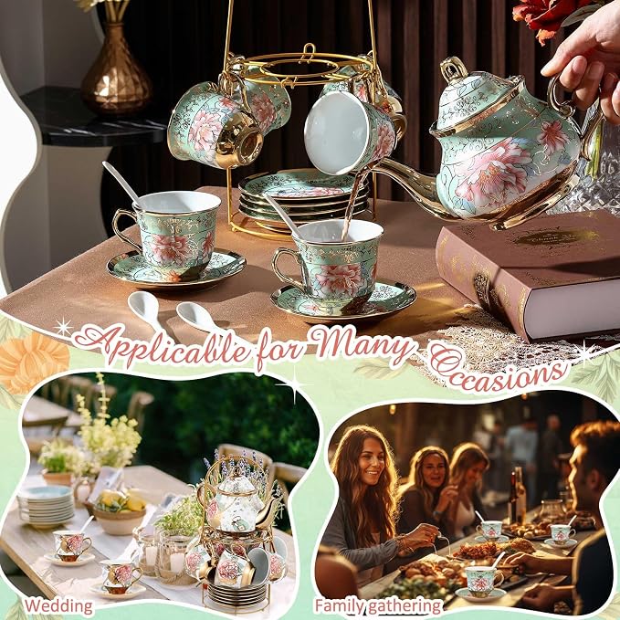 Zhehao 40 Pcs Porcelain Tea Set