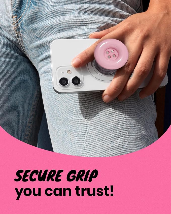 Solid Color Button Phone Grip – Minimalist Design, Durable and Lightweight