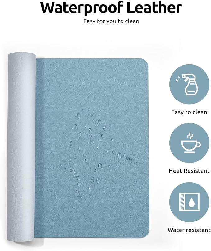 YSAGi Leather Desk Protector, Office Mat, Large Mouse Mat, Non-Slip PU Leather