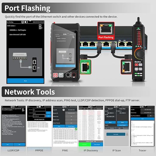 Multifunction RJ45 Network Caber Tester, UTP Cable Tester Ethernet Cable Tracer