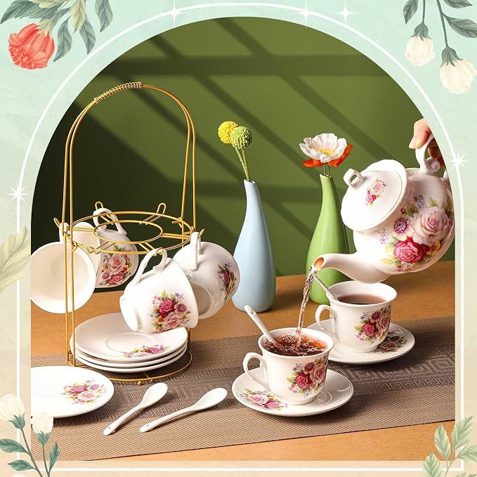Zhehao 20 Pcs Porcelain Tea Set