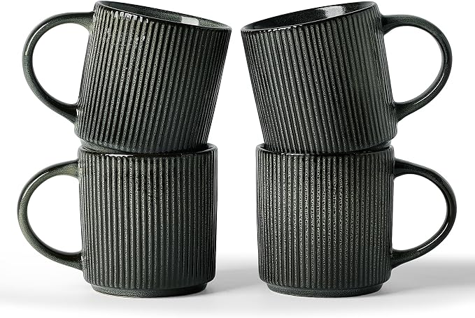 famiware Coffee Mug Set for 4, Star 12 oz Catering Mugs Cup Set