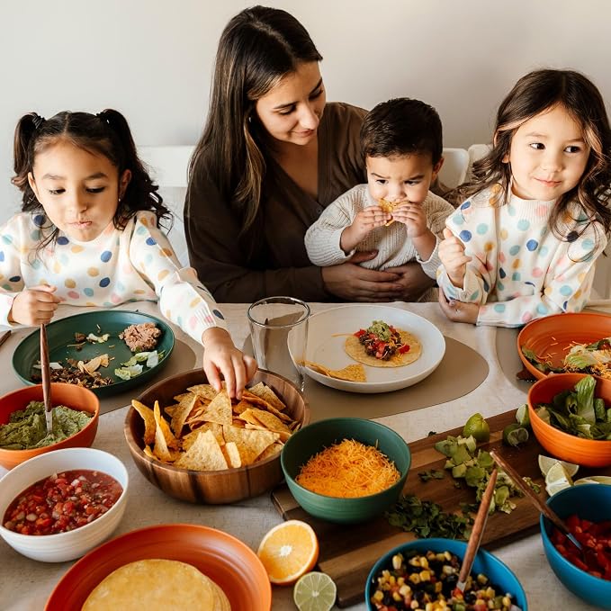 8-Pack Reusable Wheat Straw Plates Set