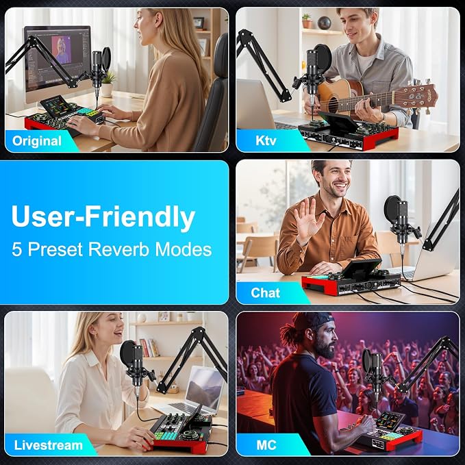 Podcast Equipment Bundle with 3.5mm Condenser Microphone