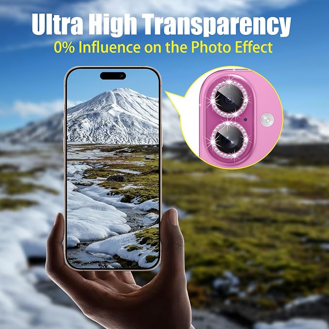 AGVEE 3+3 6 Pack for iPhone 16 6.1" / 16 Plus 6.7" Camera Lens Cover Protector