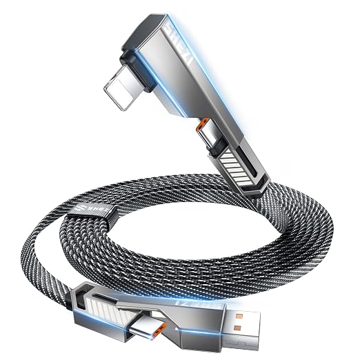 4-in-1 Long USB C Cable 10FT Compatible