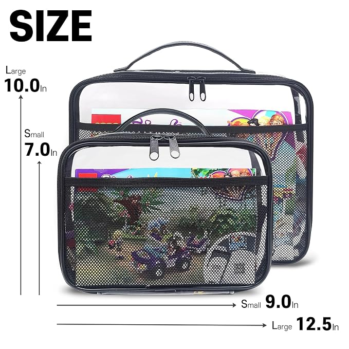 holay 4 Packs PVC Zippered Blocks Set, Board game Storage Organizer Case