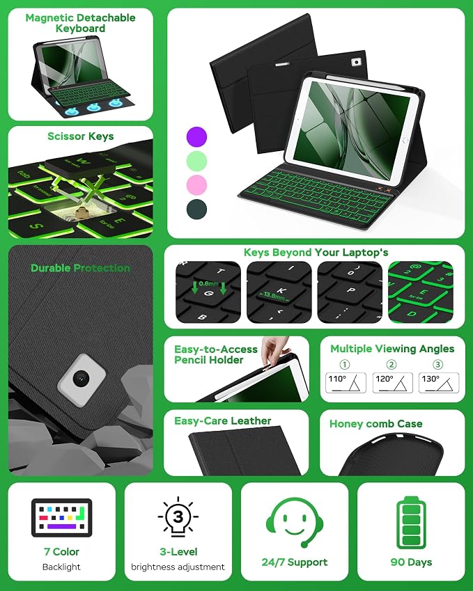 Keyboard Case for iPad 9th 8th 7th Generation 10.2"