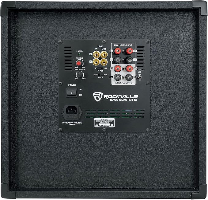 Rockville BASS Blaster 12 800W Powered Home Audio Subwoofer, Adjustable