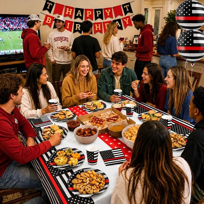 Firefighter Thin Red Line Party Set-16 Guests-Plates & Napkins-Havercamp |