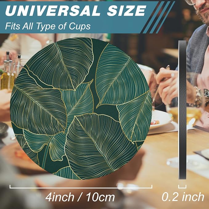 Coasters for Drinks, Kitchen Home Decor Housewarming Gift, Round 4 in