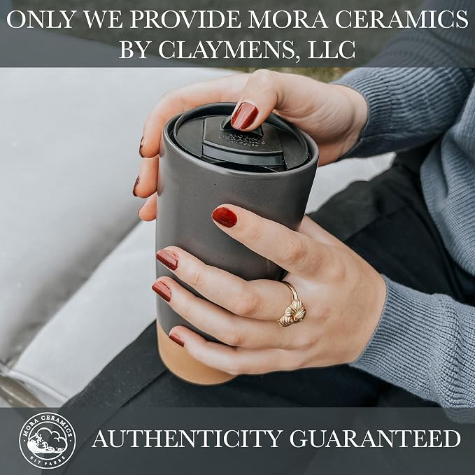 Mora Double Wall Ceramic Coffee Travel Mug