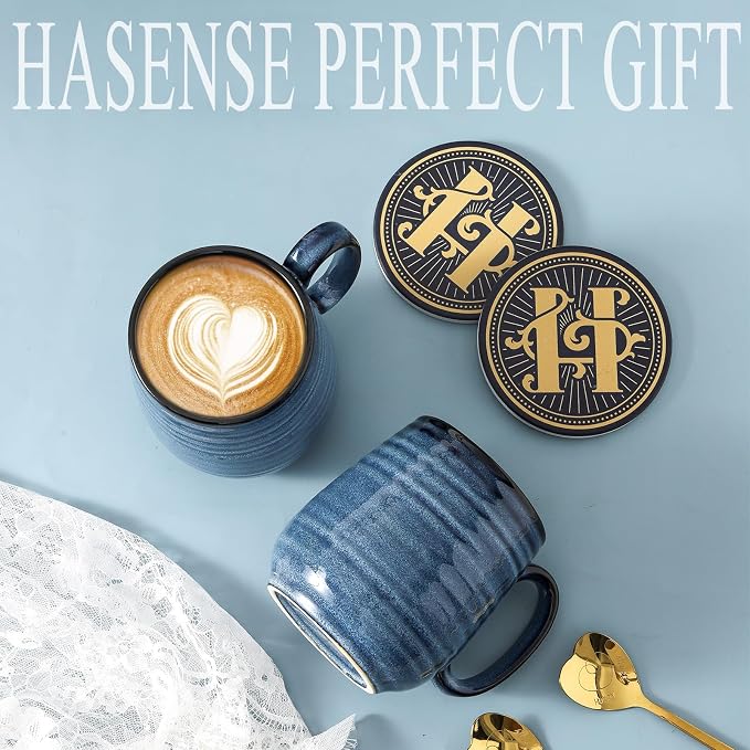 HASENSE Coffee Mugs Gift Set, 20 oz Ceramic Coffee Cups