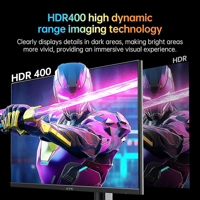 KTC Monitor 27-inch White Gaming Monitor WQHD Fast IPS, 300Hz 1ms 144% sRGB