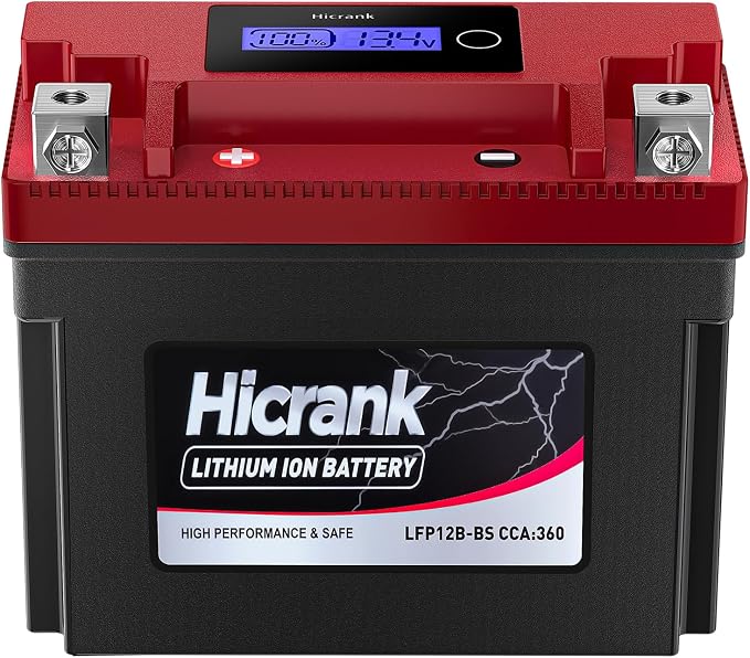 YT12B-BS Lithium 12V 6Ah 360CCA LiFePO4 Motorcycle Battery, Powersports Battery