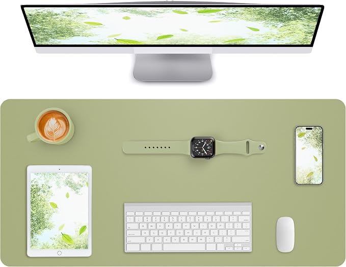 AFIING Leather Desk Pad Protector, Mouse Pad, Office Desk Mat, Non-Slip PU
