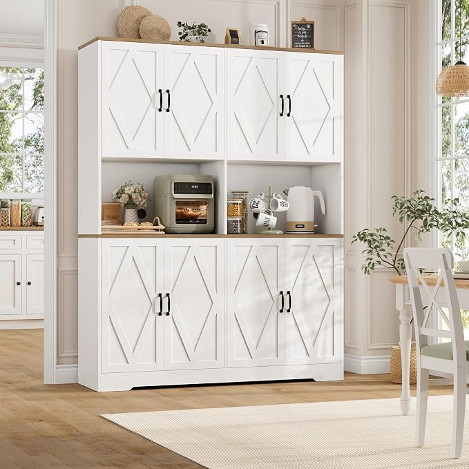 71" Tall Pantry Cabinet, Large Kitchen Hutch