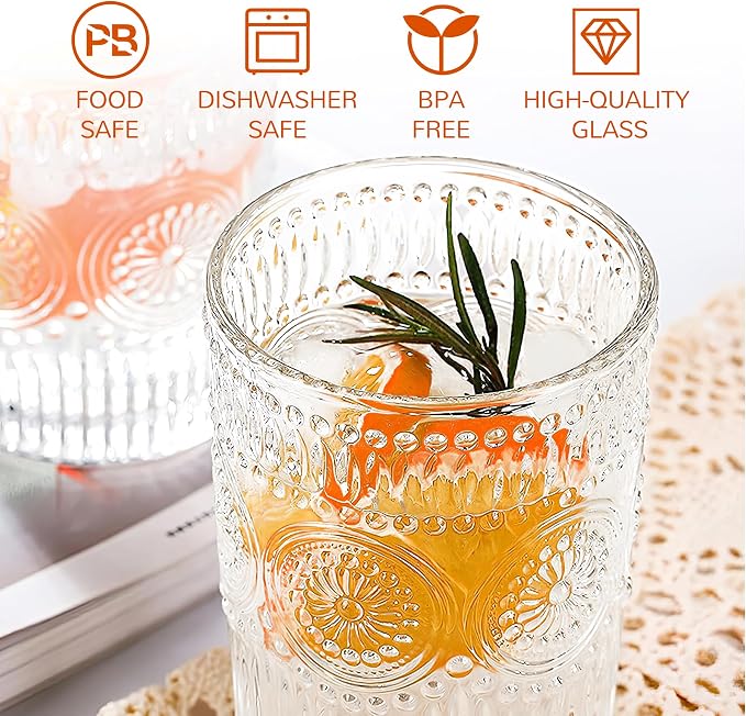 10Pcs Vintage Drinking Glasses