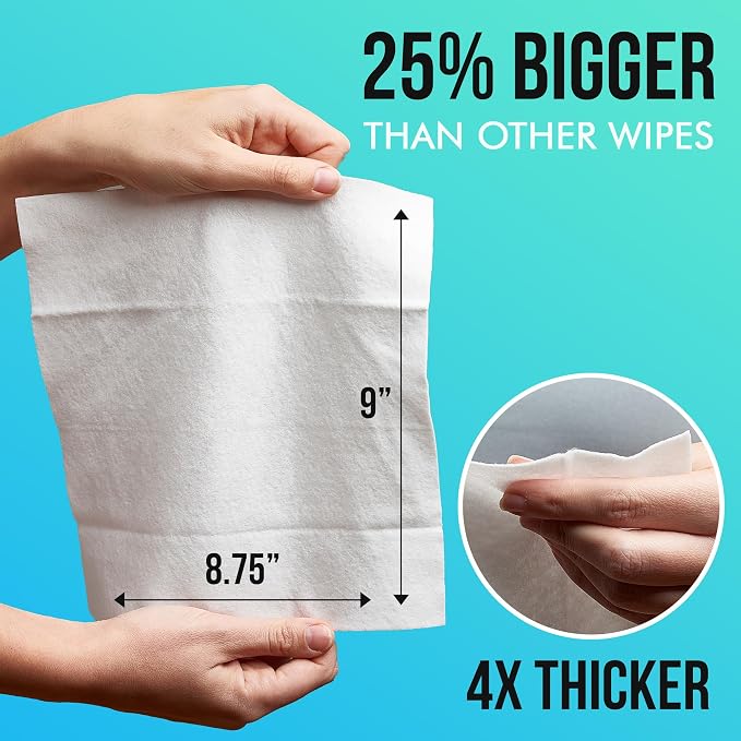 Extra Large Bath Wipes for Adults No Rinse