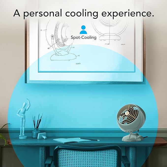 Vornado VFAN™ Mini Fan, Classic Vintage Fan, Retro Metal Air Circulator