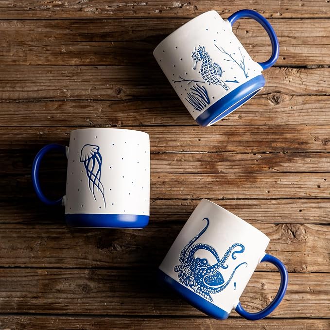 AmorArc Large Coffee Mugs Set of 6, 18oz Ceramic Coffee Cups