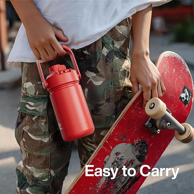 Kids Insulated Water Bottle - 12oz Stainless Steel Water Bottle with Dual Spouts