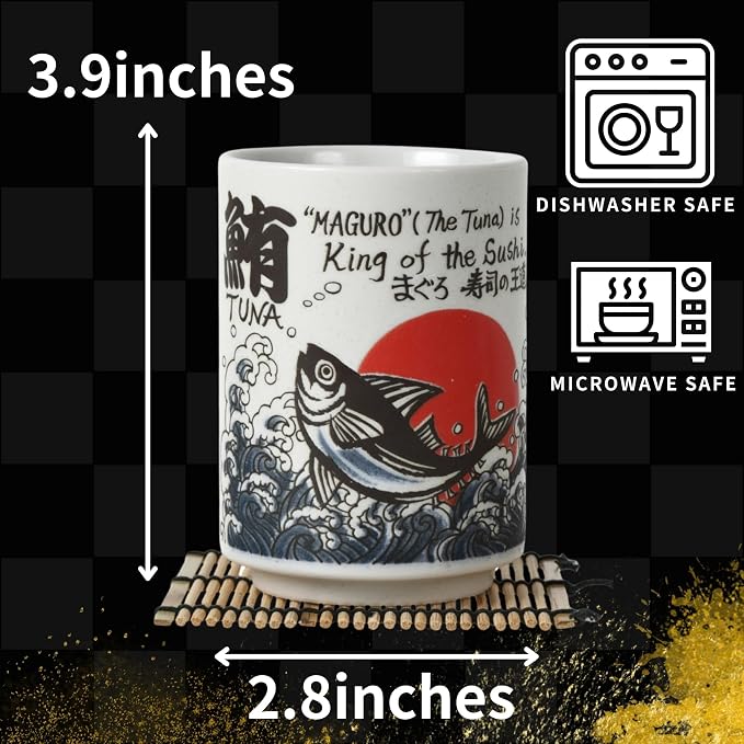 Japanese Tea Cups Sushi-Yunomi Mino Ware