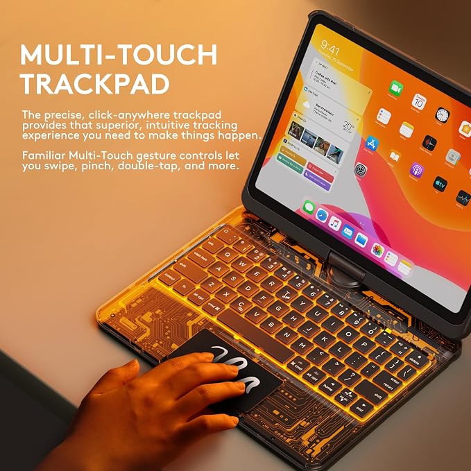 GUSGU Transparent Case with Wireless Keyboard only