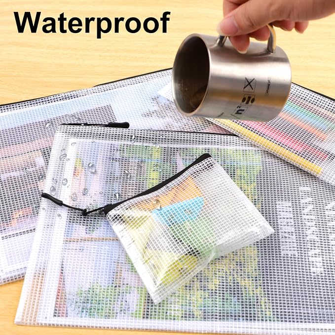 20pcs Multisize Mesh Zipper Pouch, Waterproof Bags