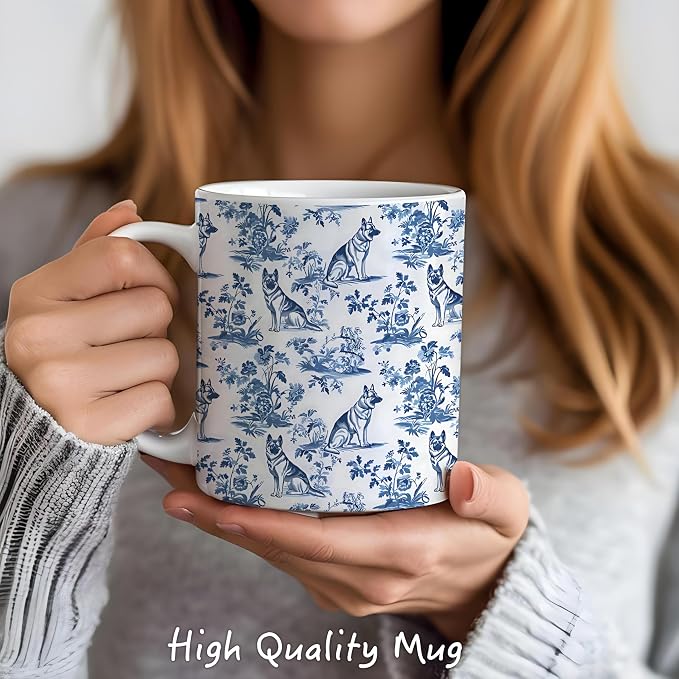 Chinoiserie German Shepherd Mug, German Shepherd Gifts