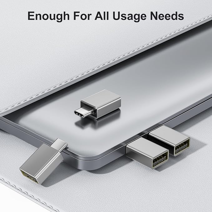 Elebase USB C Adapter for New iPhone 16 4Pack, USBC Male to USB 3.0 Female