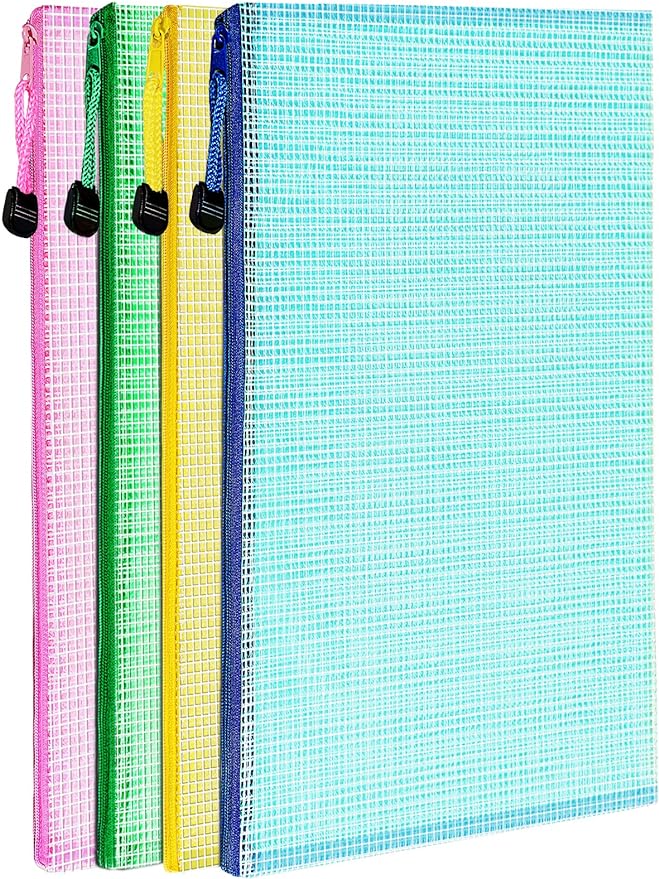 LEOBRO Mesh Zipper Pouch Bags, 13.2"x 9.2" Zipper Pouch, Storage Bags Pouch