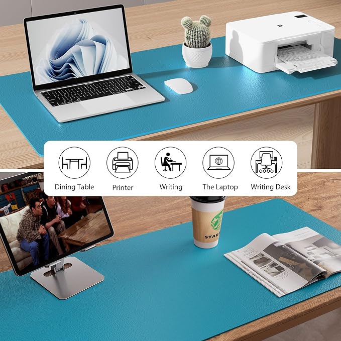 Aothia Leather Desk Pad Protector, Office Desk Mat, Large Mouse Pad, Non-Slip