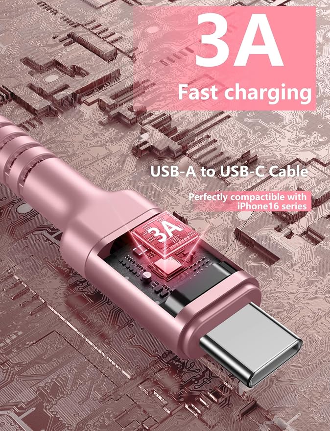 iPhone 16 USB C Cable Fast Charging, USB A to USB C Charger Cord, Upgraded