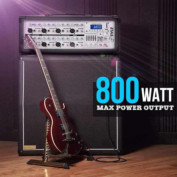 Pyle 800W Bluetooth Stage Powered Mixer