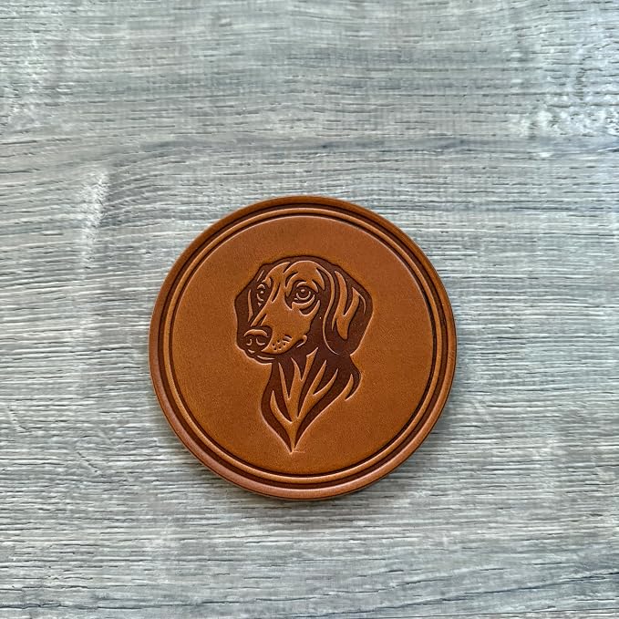 Dog Breed Leather Coasters – Premium Full Grain Table Protectors